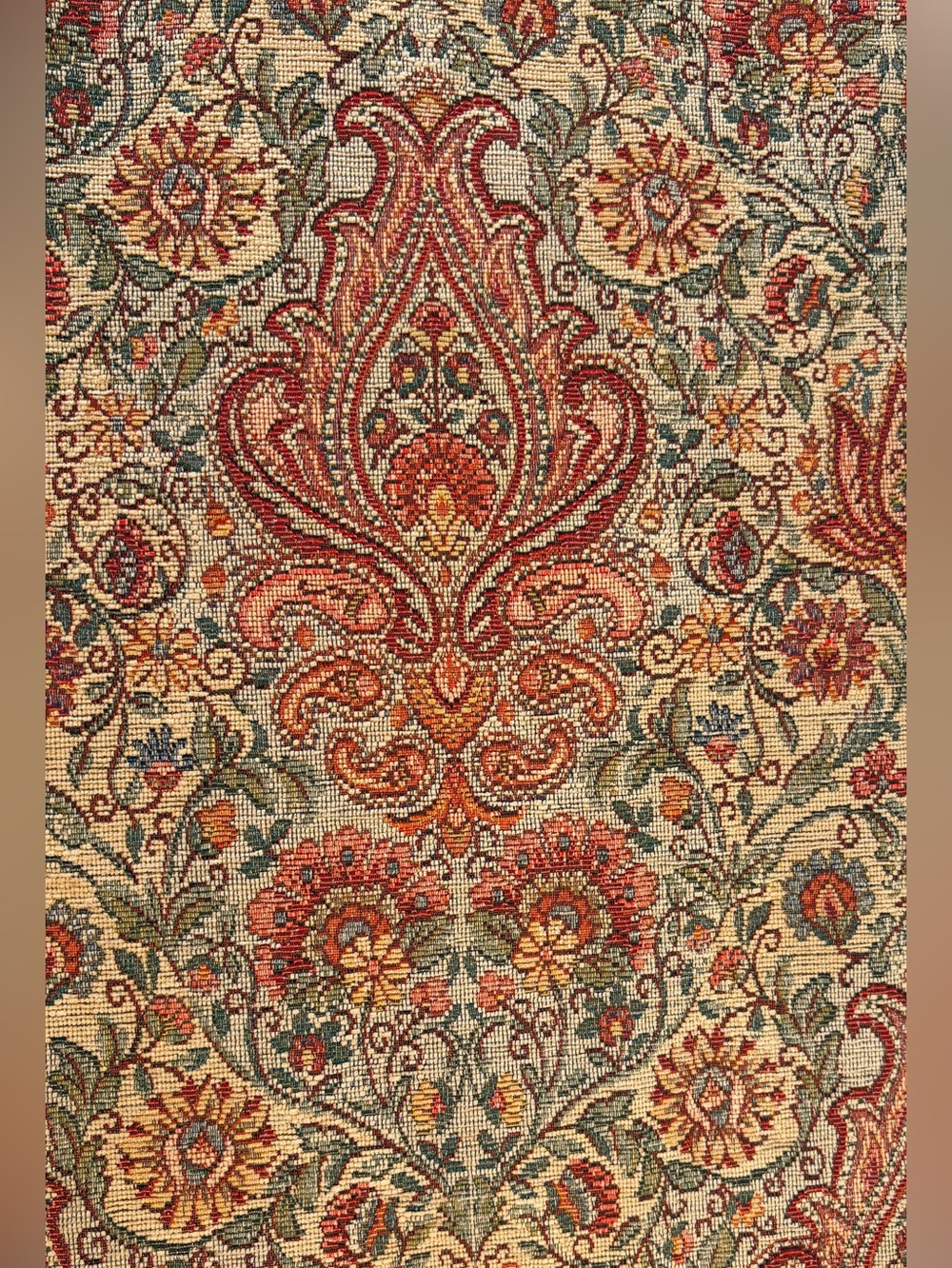 Vintage Victorian Heavy Woven Damask Tapestry Floral Upholstery Fabric 28”x33”